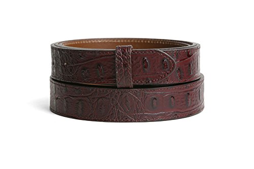 VaModa Ledergürtel Krokoprägung 3cm Wechselgürtel Jeansgürtel Belt 30 mm | Gürtel für Damen Herren 3,0 cm | Modell 'Haydock' | ohne Schließe | Farbe bordeaux, Länge=100cm, Druckknopfsystem von VaModa