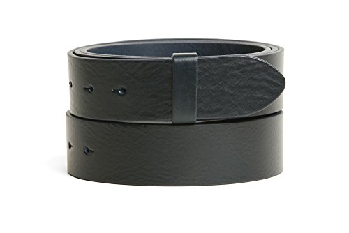 VaModa Vollrindleder 4cm Wechselgürtel Jeansgürtel Belt 40 mm | Ledergürtel für Damen Herren 4,0 cm | Modell 'Klassik' | ohne Schließe | Farbe blau, Länge=105cm, Druckknopfsystem von VaModa