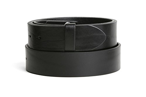 VaModa Vollrindleder 4cm Wechselgürtel Jeansgürtel Belt 40 mm | Ledergürtel für Damen Herren 4,0 cm | Modell 'Klassik' | ohne Schließe | Farbe schwarz, Länge=105cm, Druckknopfsystem von VaModa