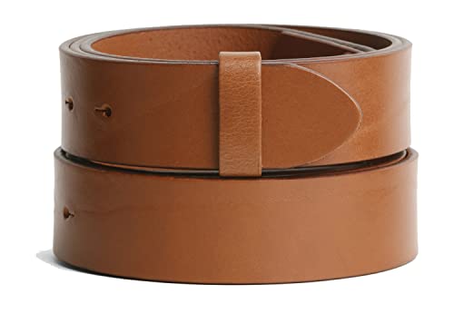 VaModa Vollrindleder 4cm Wechselgürtel Jeansgürtel Belt 40 mm | Ledergürtel für Damen Herren 4,0 cm | Modell 'Klassiker' | ohne Schließe | Farbe cognac, Länge=100cm, Druckknopfsystem von VaModa