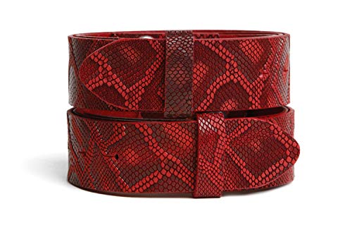 VaModa Vollrindleder 4cm Wechselgürtel Jeansgürtel Belt 40 mm | Ledergürtel für Damen Herren Ledergürtel 4,0 cm | Modell 'Montana' | ohne Schließe | Farbe rot, Länge=105cm, Druckknopfsystem von VaModa