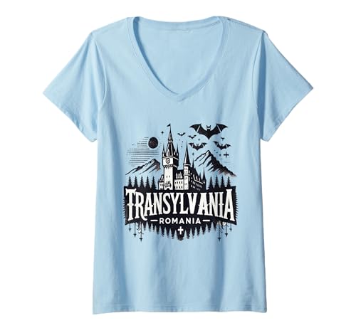 Damen Siebenbürgen Rumänien T-Shirt mit V-Ausschnitt Damen Siebenbürgen Rumänien T-Shirt mit V-Ausschnitt von Vacation Designs by K