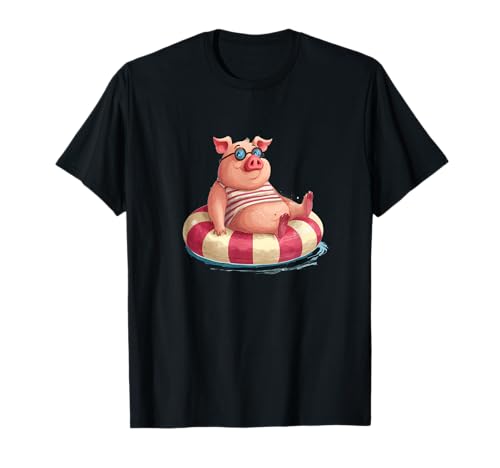Cooler Poolring Schweine-Grafik für Erwachsene und Kinder T-Shirt Cooler Poolring Schweine-Grafik für Erwachsene und Kinder T-Shirt von Vacation Pig Outfit