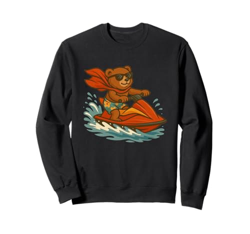 Lustiges Jetski-Teddybär-Kostüm für Erwachsene und Kinder Sweatshirt von Vacation Teddy Bear