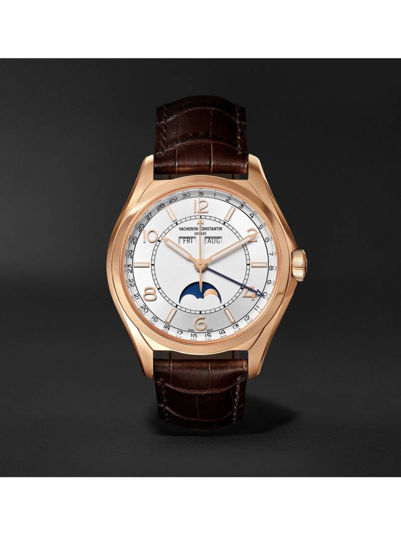 Vacheron Constantin - Fiftysix Automatic Complete Calendar 40mm 18-Karat Pink Gold and Alligator Watch, Ref. No. 4000E/000R-B438 - Men - Silver von Vacheron Constantin