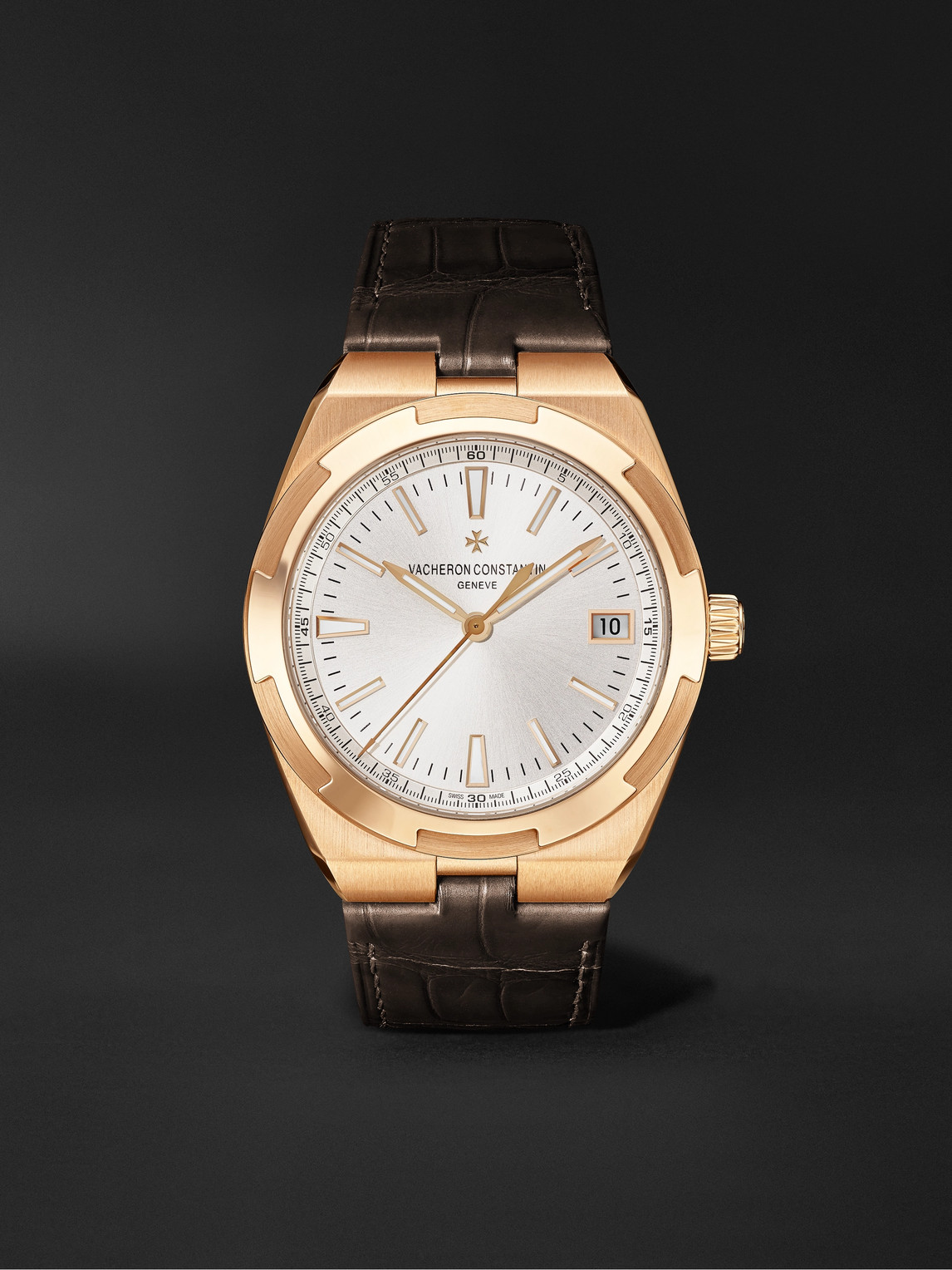 Vacheron Constantin - Overseas Automatic 41mm 18-Karat Pink Gold and Leather Watch, Ref. No. 4500V/000R-B127 - Men - Gold von Vacheron Constantin