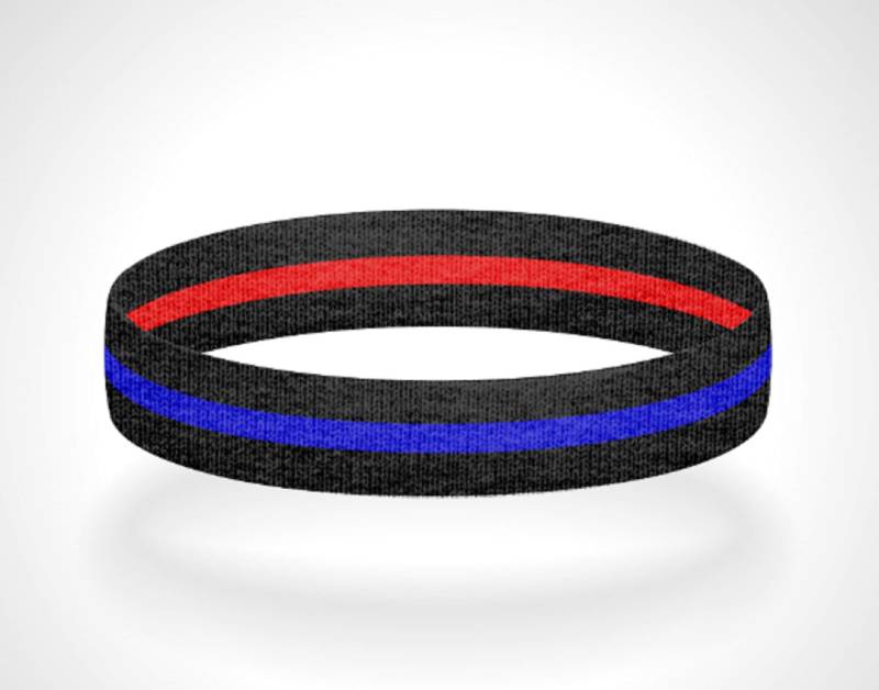 Reversible Dünne Blaue Linie Polizei Wertschätzung Rote Feuer Armband von VaderCompany