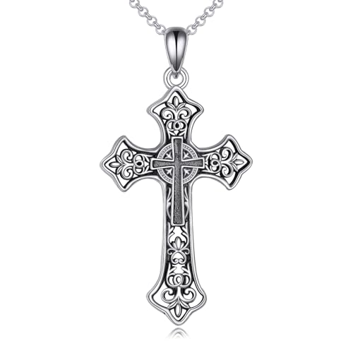 Vadmans Weinlese Kreuz Kette für Damen 925 Sterling Silber Kreuz Halskette Anhänger Gotisch Schmuck Geschenk für Männer Vadmans Weinlese Kreuz Kette für Damen 925 Sterling Silber Kreuz Halskette Anhänger Gotisch Schmuck Geschenk für Männer von Vadmans