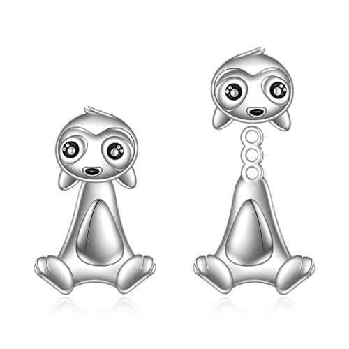 Vadmans Faultier Ohrring Sterling Silber Vorne Hinten Faultier Ohrstecker Ohrring Mondstein Schmuck Geschenk für Damen Mädchen von Vadmans