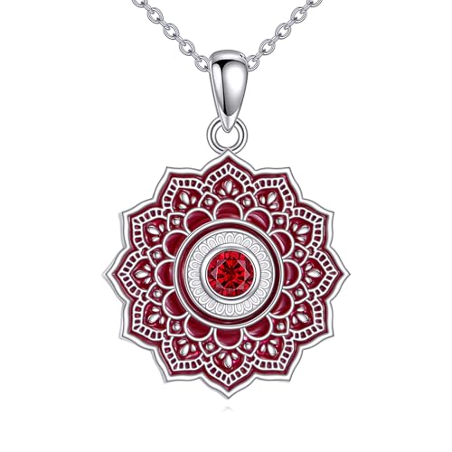 Vadmans Lotus Kette 925 Sterling Silber Lotus Halskette Anhänger Lotusblume Lotus Geschenk Schmuck für Damen (01-Januar) von Vadmans