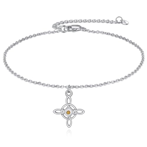 Vadmans Senf Samen Armband für Damen 925 Sterling Silber Keltischer Knoten Armband Glaube Schmuck Geschenke für Frauen Männer von Vadmans