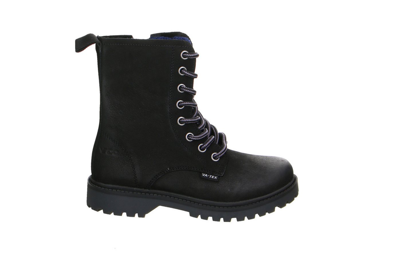 Vado Vado Lola Zipper Vatex Velour Schnürstiefel Winter Mädchen schwarz Winterstiefelette von Vado