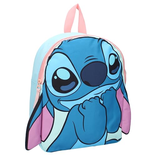 Lilo e Stitch Rucksack 3D Stitch Fluffy Friends von Disney - Rucksack für Kinder | Schule | Kindergarten - Farbe Hellblau Rosa - Maße 32 x 26 x 11 cm von Vadobag