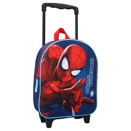 Marvel Spider-Man Tragetasche mit Rollen, 32 x 26 x 11 cm, Rucksack, Rucksack, Rucksack, Tragetasche, Marvel Spider-man7044, blau, Rucksack, blau, Blau von Vadobag