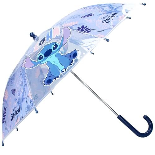Stockschirm | blau & transparent | Disney Stitch | Kinder Regenschirm von Disney