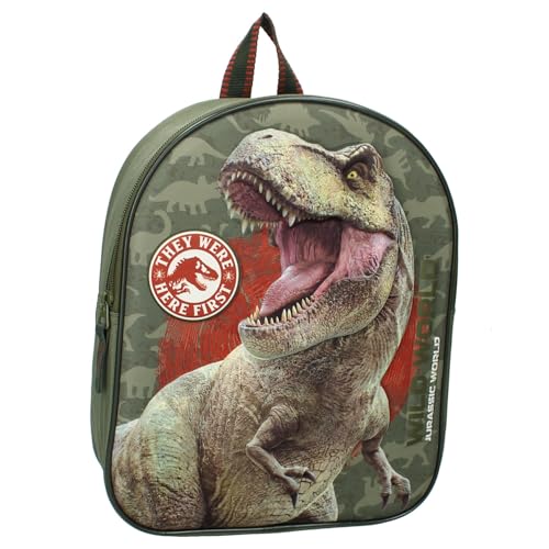 Vadobag JURASSIC WILD Dinosaurier T-REX 3D - Rucksack für Kinder | Schule | Kindergarten - Farbe Grün - Maße 32 x 26 x 11 cm, grün, Einheitsgröße von Vadobag