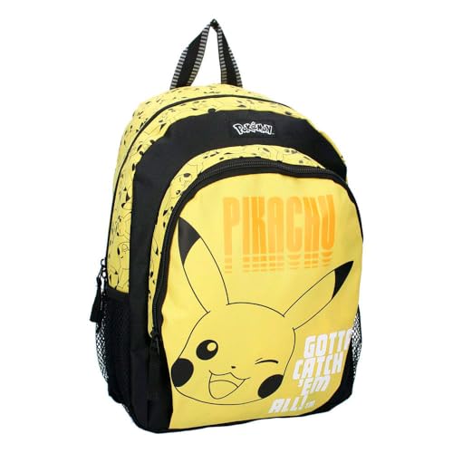 Vadobag Kinder Rucksack mit Vortasche | Pokemon | 37 x 28 x 12 cm | Tasche von Vadobag