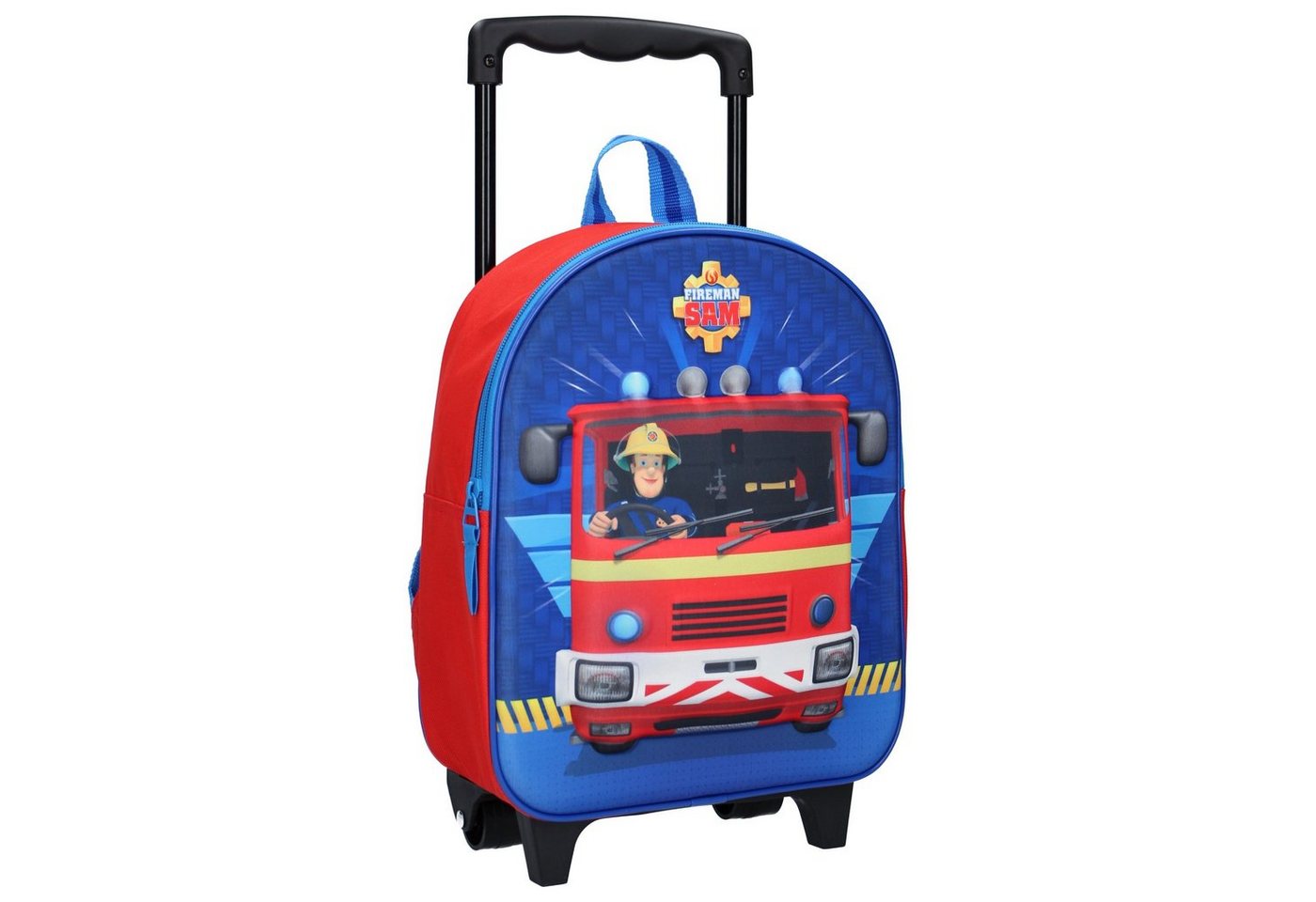 Vadobag Kinderrucksack Feuerwehrmann Sam 3D Trolley Rucksack, 31 cm - Feuerwehrauto, blau/rot (900-9448), Kinder Reisekoffer von Vadobag