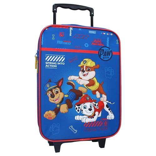 Vadobag Paw Patrol Trolley Koffer 12 L Jungen Handgepäck Kinder Kinderkoffer Reisekoffer Spielzeug Kindertrolley Innenmaße: 40 x 30 x 10 cm von Vadobag