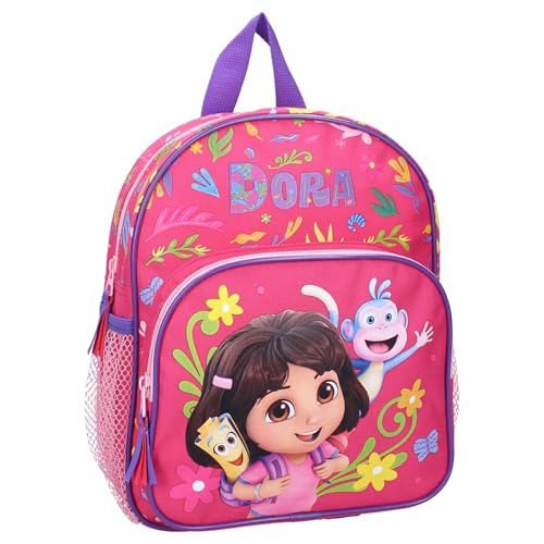 Vadobag Rucksack Dora Explorator und Boots Affe – Rucksack für Kinder | Schule | Kindergarten - Farbe Rot - Maße 29 x 23 x 10 cm - 584-00754 von Vadobag
