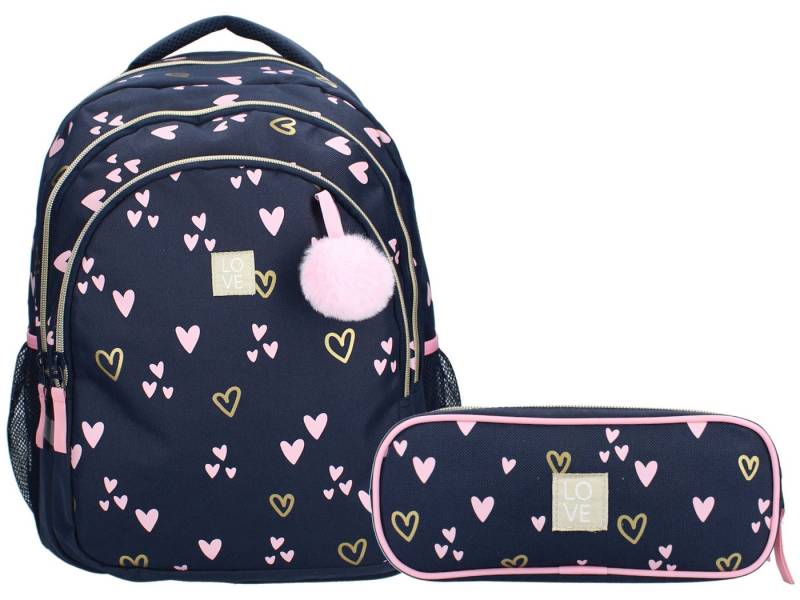 Vadobag Schulrucksack & Federmäppchen Milky Kiss 34 Liter (1-tlg), Laptopfach von Vadobag
