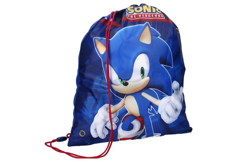 Vadobag Turnbeutel Sonic Turnbeutel Kinder – Sporttasche blau mit roten Trägern Tasche von Vadobag