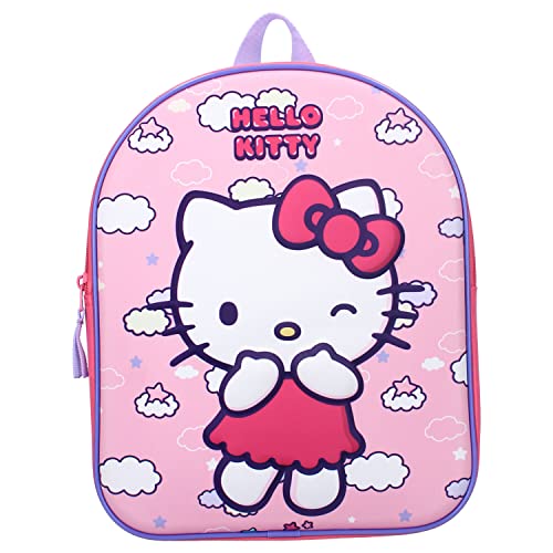 Vadobag Unisex Kinder 3D Relief, Hello Kitty Rucksack, rot von Vadobag