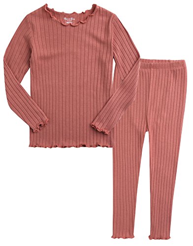 VAENAIT BABY 18M-12 Kleinkind Kinder Unisex Mädchen & Jungen Weich Bequem Solid Modal Tencel Raffung Nachtwäsche Pyjama 2-teiliges Set – Rosa – 12 Jahre, A-1-pink, 12 Jahre von Vaenait Baby