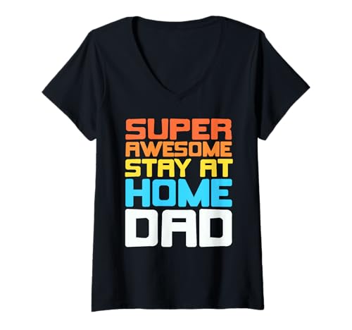 Damen Super Toller Zuhause Papa Lustiger Familienhumor T-Shirt mit V-Ausschnitt Damen Super Toller Zuhause Papa Lustiger Familienhumor T-Shirt mit V-Ausschnitt von Väter Humor und Stolze Papas