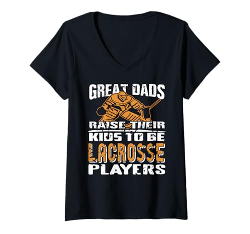 Damen Großartige Väter Ziehen Kinder Zu Lacrossern Heran T-Shirt mit V-Ausschnitt von Väter Mit Stolz Im Lacrosse-Familienteam