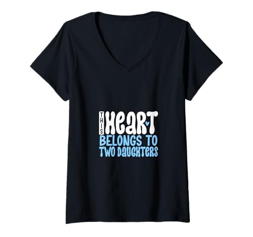 Damen Ich liebe meine zwei Töchter T-Shirt mit V-Ausschnitt Damen Ich liebe meine zwei Töchter T-Shirt mit V-Ausschnitt von Väter mit Töchtern Designs