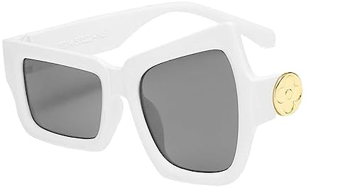 Damen trendige coole Sonnenbrille schrullig hochgezogene Augenbrauen Sonnenbrille Persönlichkeit lustig hochgezogene Augenbrauen Reisefahren Brille Mode Design Sonnenbrille (Eine Größe,Weiß) von Vagbalena