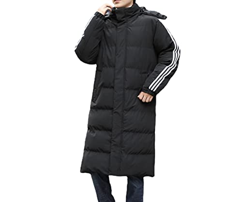 Vagbalena Männer der Winter Hoodie wasserdicht Winddicht verdickt wasserdicht Winddicht Lange mit Kapuze Jacke Lange Puffy Jacke Hoodie verdickt Mantel Schnee Jacke (Schwarz,XXL) von Vagbalena