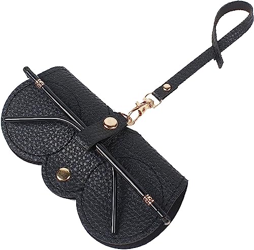 Weiche Leder Sonnenbrillen Tasche Leder Brillenetui Halter tragbar tragbare ultra dünne Reise-Sonnenbrillen Tasche weiche Brillen Tasche Handgelenk Brillen Tasche (Eine Größe,Schwarz) von Vagbalena