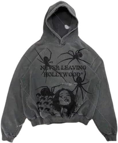 Y2k Sweatshirt Unisex Street Hoodie Damen neues Sweatshirt übergroßes Loose Top Paar Street Gothic New Lose American Hoodie (Stil 1,XXL) von Vagbalena