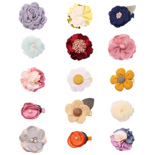 15st Haarspangen-set Flauschige Pfeifenreiniger Poms Frauen Ausschnitte Prinzessinnen-clips Sackleinen Trendy Rock Haarspangen Glitzern Befestigung Gel Mehrere Mädchenclips Stoff Vaguelly von Vaguelly