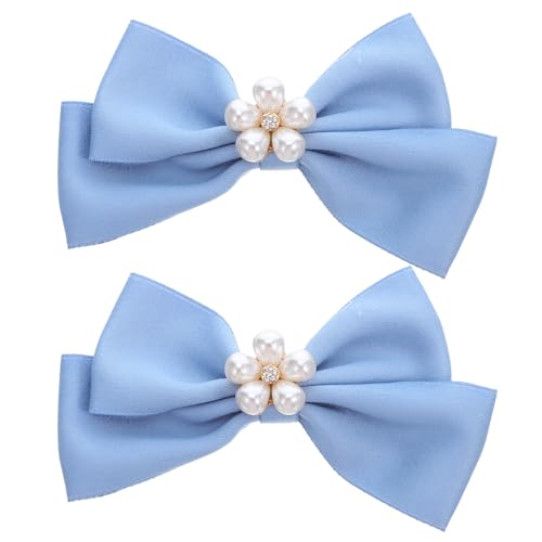 Vaguelly 1 Paar Brautschleifen-Schuhclips mit ABS-Perlen, abnehmbare dekorative Schuhschnallen-Clips aus Legierung für Hochzeits-High-Heels-Dekorationszubehör von Vaguelly