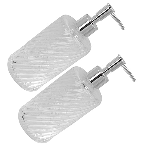 Vaguelly 1 Satz 2 Stück Transparente Glasflasche Mit Lotionsspender Pumpspender Für Handlotion Wasserflaschen-organizer Reisebehälter Waschflüssigkeitsspender Sirupspender Wieder Auffüllbar von Vaguelly
