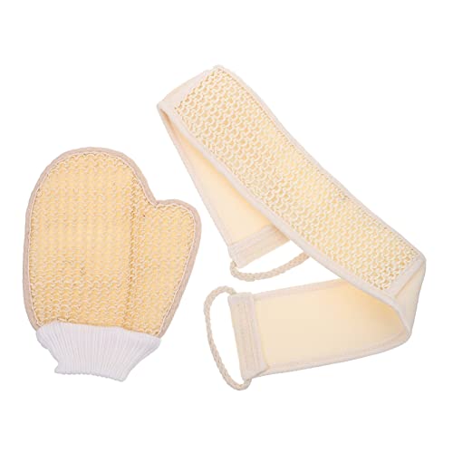Vaguelly 1 Satz Badetuch-Set skin care set skincare set bad garnituren set wc zubehör set Peeling-Badetuch für den Haushalt Körper bequemer Badehandschuh Bad-Peelingstreifen-Handtuch Sisal von Vaguelly
