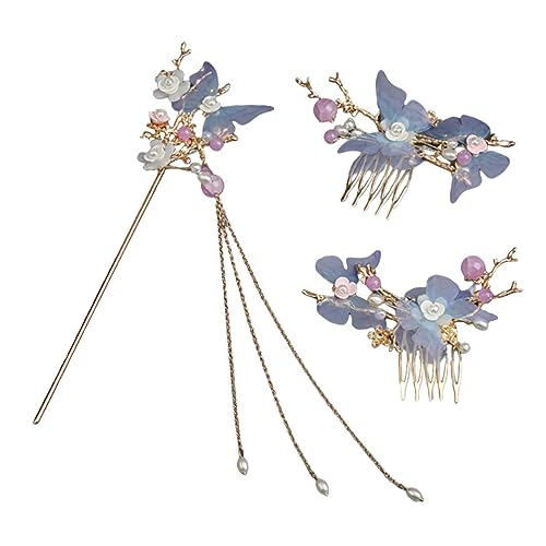 Vaguelly 1 Satz Kamm schnappen Haarschmuck für Damen Haarnadel Haarstäbchen für das Haar Bürsten Chinesische Haarzubehör Haarstylingzubehör Quaste Haarstab Haarstöcke Haarstock Legierung von Vaguelly