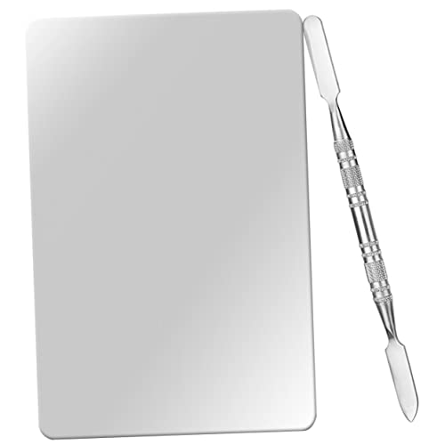 Vaguelly 1 Satz Palettensatz Schminkplatte Für Foundation Du Kosmetische Spachtel Schminktablett Make-up-platte Kosmetik Fundament Mischplatte Lidschatten Formel Rostfreier Stahl von Vaguelly