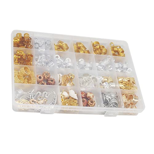 Vaguelly 1 Schachtel Dreadlocks Schmuckset Teiliges DIY Zubehör für Haarschmuck Verstellbare Haarringe und Perlen für Zöpfe und Dreadlocks Installieren Werkzeug von Vaguelly