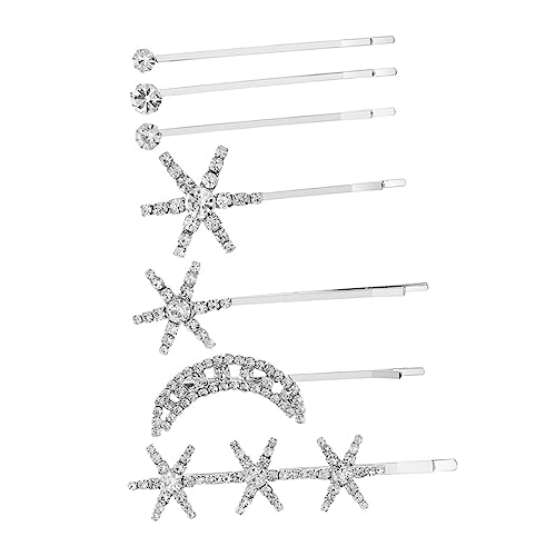 Vaguelly 1 Set Fringe Bobby Pin Farbe Styling Frauen Clip Barrettes Haar Silber Strass von Vaguelly