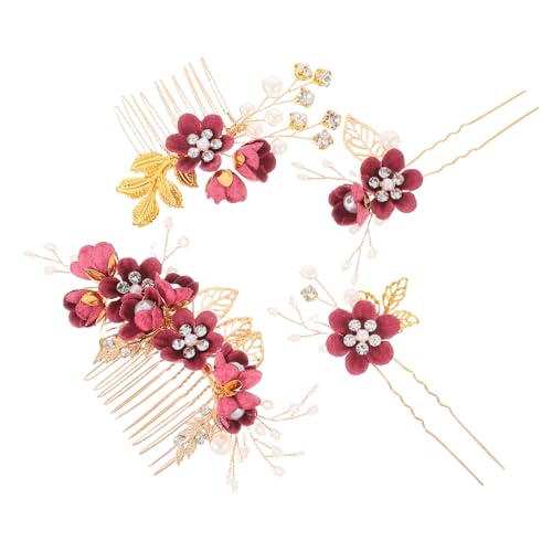 Vaguelly Braut Haarschmuck Elegantes Haaraccessoire Für Hochzeiten Eleganter Haarkamm Für Bräute in Leuchtendem Rot Für Festlichkeiten Und Besondere Anlässe von Vaguelly