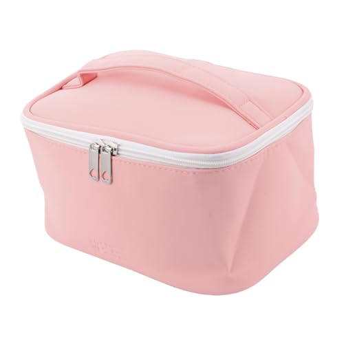 Vaguelly 1 Stück Handkosmetiktasche Kosmetik-Organizer-Tasche Duschtasche Klarer Make -up -Tasche Make -up -Fall Cosmetic Bag kosmetikbeutel Make-up-Handtasche wasserdichte Tasche Pu Rosa von Vaguelly