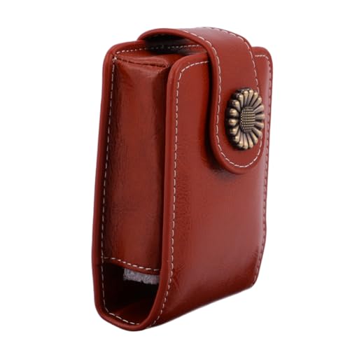 Vaguelly 1 Stück Lippenstiftbeutel Reise Make -up -Kit Reise-Kosmetikspiegel Organizer für Make-up-Pinsel prall Parfüm Bausatz Polieren Tragetasche für Lippenstifte Tasche mit Spiegel Brown von Vaguelly