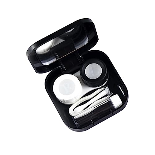 Vaguelly Kleiner Linsenbehälter Satz mit Spiegel und Reiseflasche Tragbarer Linsencontainer für Damen aus Kunststoff Langlebig und Praktisch für Unterwegs von Vaguelly