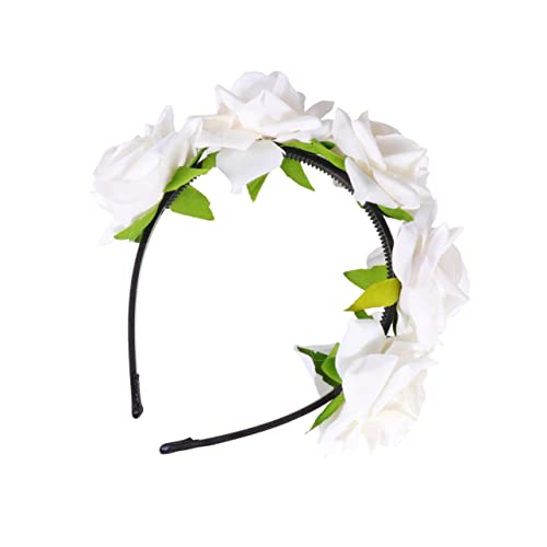 Vaguelly 1 Stück kreative Kopfbedeckung Haarbänder Brautparty Mädchen Brautstirnband Haarschmuck für besondere Anlässe Romantischer Haarschmuck Haarband frauen kopfschmuck Weiß von Vaguelly