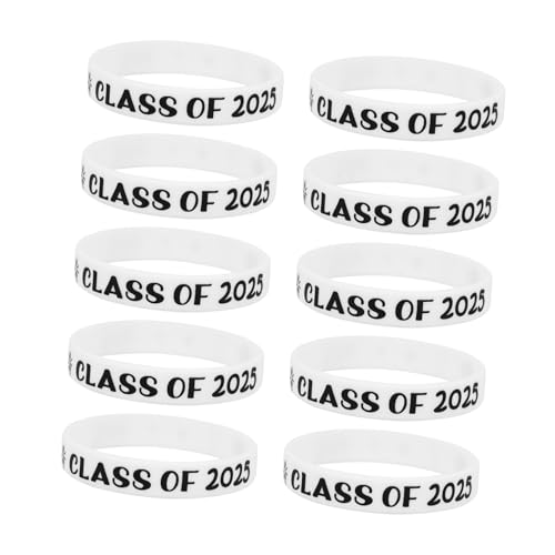 Vaguelly 10 Stück Graduation Silicone Wristbands Class Of Flexible Armbänder für Abschlussfeier Bequemes Silikonmaterial für Veranstaltungen und Feiern Langlebig und Individuell von Vaguelly