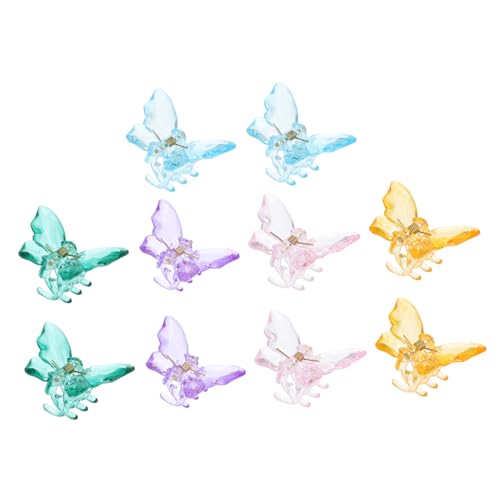 Vaguelly 10 Stück Teiliges Bunte Mini Haarklammern mit Schmetterlingsdesign Transparente Acryl Haarspangen für Damen Vielseitig Einsetzbar bei Alltag Party und Festlichkeiten Modisches von Vaguelly